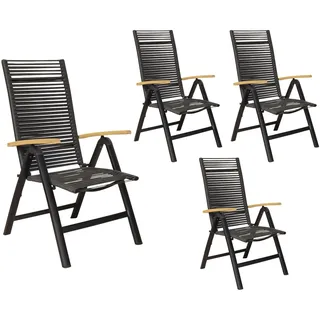 LC Garden Toronto Klappsessel 4 St. 59 x 59 x 108 cm schwarz