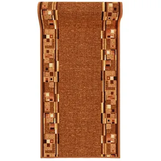 Mazovia Läufer Läufer Teppichläufer Brücke - Vorzimmer Küche - Beige, 100 x 100 cm, Kurzflor, Rutschfest, Meterware, Verschiedene Größen beige|braun 100 x 100 cm