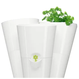 Emsa 3er Selbstbewässerung Kräuter Trio - weiß - Deko Blumen Topf Wasseranzeige