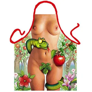 Witzige Frauen Kochschürze = Eva = Schürze mit Motiv Küchenschürze Latzschürze Grillschürze Motivschürze