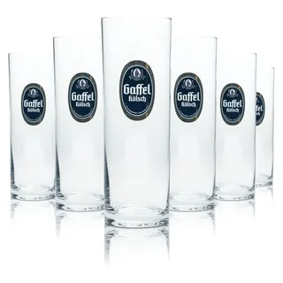 6x Gaffel Kölsch Alt Bier Glas 0,3l Stange Becher Gläser Köln Kneipe Gastro Bar - Transparent