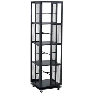 Mendler Bücherregal 147 x 40 x 40 cm Schwarz
