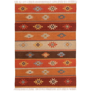 benuta NATURALS Handgewebter Kelim Zohra Multicolor 200x300 cm - Moderner Bunter Teppich für Wohnzimmer
