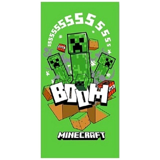 Minecraft Badetuch Creeper, Mikrofaser, Kinder Strandtuch 70 x 140 cm schnelltrocknend grün
