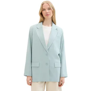 TOM TAILOR Damen Oversized Fit Basic Blazer , dusty mint blue, 46 - 46