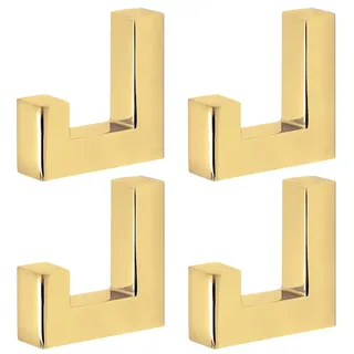 Mavö Kleiderhaken 4 Stück Gold karat, Einzelhaken im Tetris Design, moderne Garderobenhaken & Wandhaken aus Metall, vielseitige Handtuchhaken für Flur, Bad, Küche oder Schlafzimmer, Modell Ben