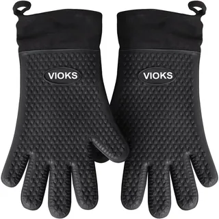 VIOKS Backhandschuhe Ofenhandschuhe Topfhandschuhe Hitzebeständig aus Silikon