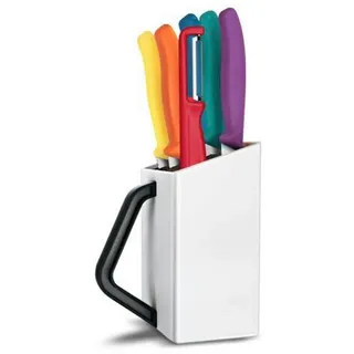 Victorinox Messerblock, Mehrfarbig, Kunststoff, 6-teilig, Kochen, Küchenmesser, Messersets