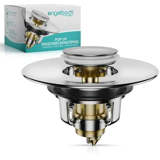 Engelbach® Waschbeckenstöpsel Pop Up 40mm Universal - Chrom | Wackelfrei, rostfrei & langlebig - Stöpsel für Waschbecken & Bidets