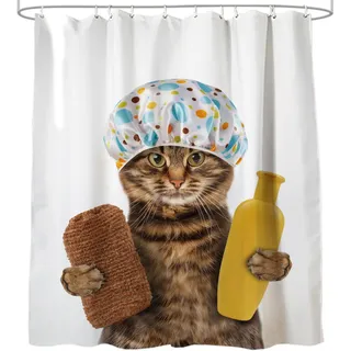 Sanilo Duschvorhang Shower Cat 180 x 200 cm braun