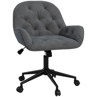 Vinsetto Bürostuhl Drehstuhl Bürosessel höhenverstellbarer Chefsessel Stuhl Schreibtischstuhl Sessel Büro samtartiges Polyester Dunkelgrau 60 x 61 x 81-91 cm