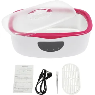 Paraffinbad Paraffinbäder, 4000ml Paraffinbad für Hände und Füße, 230W Elektrisches Paraffinwachs mit Bürste und LED, Temperaturbereich 45-75°C, Geschenk für Parafinwachsbad (Rot)