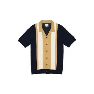 Ben Sherman Herren Kurzarmhemd beige gestreift, beige, Frühjahr/Sommer 2024