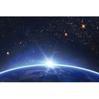 1art1 Der Weltraum XXL Poster Sternenhimmel Über Dem Erdhorizont Plakat | Bild 120x80 cm
