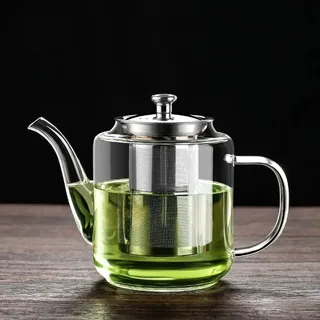 croselyu 650/800/1100 ml Glas-Teekanne mit Sieb für losen Tee, 1 Stück (650 ml)