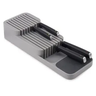 JosephJoseph Besteckkasten DrawerStore, grau, aus Kunststoff, für Schublade, zur Messeraufbewahrung, 14 x 39,5 cm