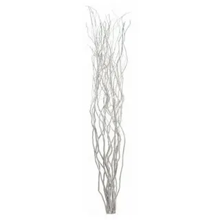 Homestreet Verdrehter Weidenzweigstrauß für bodenstehende Vasen und Displays, 120 cm hoch, in Braun, Schwarz, Silber, Gold oder Natur (Silber)