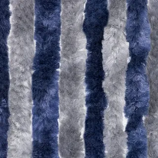 Moritz Flauschvorhang aus Chenille 56 x 185 cm blau grau Türvorhang als Fliegenschutz Insektenschutz für Camping Wohnwagen
