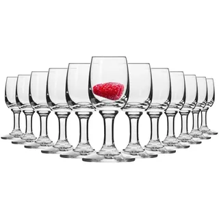 Alcohol Cage Likörgläser 35 ml - 12 Stück Schnapsgläser Set - Shot Gläser Spülmaschinenfest - Pinnchen Gläser für Tequila, Wodka - Hoher Stiel