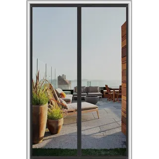 Fliegengitter Balkontür 105x230 cm,Magnet Fliegengitter Tür,Fliegenvorhang Terrassentür Magnete Türe Ohne Bohren, Fliegennetz Balkon Insektenschutz Tür,Leistungsstarke Magnete Dichtung,Schwarz