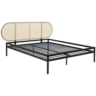 [en.casa] Metallbett Linköping 160 x 200 cm mit ovalem Kopfteil