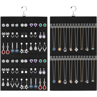 Fegtrtyoa HäNgeschmuck-Organizer mit Metallhaken für Aufbewahrungsrollen, Doppelseitiger Schmuckhalter zum AufhäNgen Von Ohrringen, Halsketten, Ringen An SchräNken, WäNden, TüRen