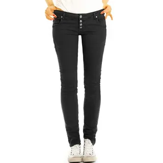 be styled Röhrenhose Hüftige Röhrenhose Slim fit Hüfthose - Damen - j4L-3 mit Stretch-Anteil schwarz 40