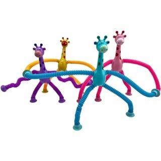 alldoro 63095 Flexi Animals - Tierfiguren mit ausziehbaren Armen und Beinen, mit Saugnäpfen, 4 Stück - bunt,7 bis 21 cm