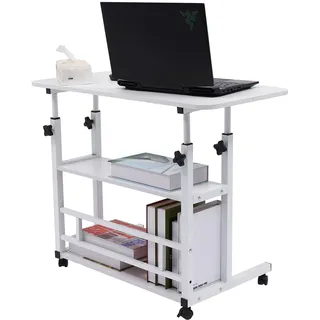 HarBin-Star Höhenverstellbarer Schreibtisch, 80 x 40 cm Computertisch Stehpult mit Tisch Rollen, Ergonomisches Sitz Stehpult