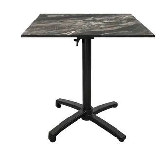 RestooTab - Klappbarer Outdoor Tisch Diabolo 70x70cm Dekor Marmor royal
