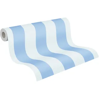 A.S. Création Streifentapete Little Love 53 cm x 10 m 381485 blau/weiß/mehrfarbig