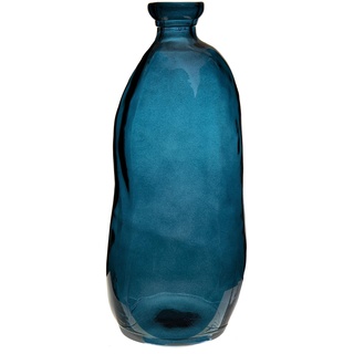 Atmosphera - Vase Dame Jeanne - recyceltes Glas - sturmblau H 35 cm - Blau