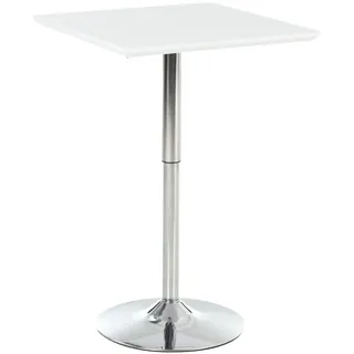 Homcom Bartisch 60 x 60 x 69-92 cm Weiß