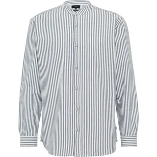 Regular Fit: Stehkragenhemd aus gestreiftem Oxford - blau - S