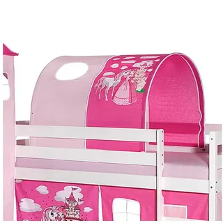 IDIMEX Vorhang PRINZESSIN, Bettunnel für Hochbett Rutschbett Spielbett Kinderbett in pink/rosa PR rosa