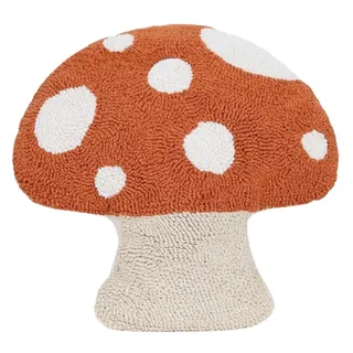 3D-Pilz-Plüschkissen, niedlich, weich, gefüllt, flauschiges Kissen für Couch, Sofa, Bett, gemütliches Auto, Lendenwirbelstütze, dekorativer Cottagecore-Plüsch, Heimbüro-Stuhl (Orange)