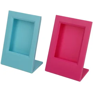 Selbststehender -Fotorahmen aus Acryl in L-Form, Einfach zu Bedienen, für den Schreibtisch zu Hause oder Im Büro, Ideal für Geburtstage, Weihnachten (Blau Rot)