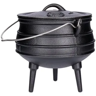 TALK-POINT TP BBQ Potjie-Kessel, Südafrikanischer Feuer-Topf aus Gusseisen, mit Deckel und Füßen, Dreibein-Kochtopf zum Schmoren, Kochen, als Camping-Zubehör für Outdoor-Cooking, ca. 3 l