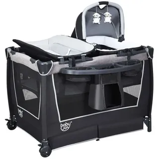 COSTWAY Baby-Reisebett, faltbar mit Spielbügel & Musikbox grün