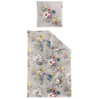 Irisette Bettwäsche Irisette Zobel Flausch Cotton Bettwäsche 135x200 Blumen Romantik silbe, Flausch Cotton, 2 teilig, für den Winter silberfarben
