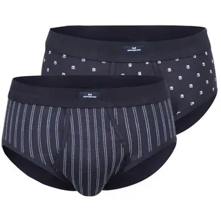 GÖTZBURG Slip GÖTZBURG Herren Slip blau bedruckt 2er Pack (2-St) blau 6
