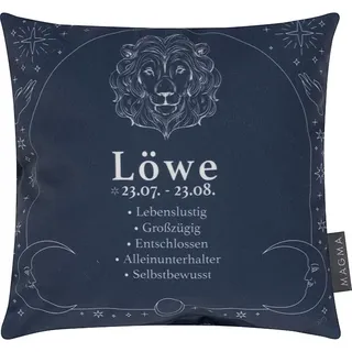 Magma Heimtex Kissen "Löwe" in Dunkelblau - (L)25 x (B)25 cm