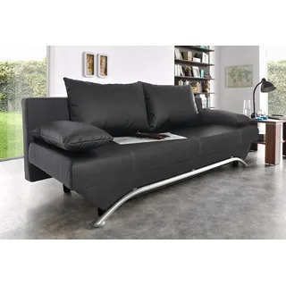 Jockenhöfer Schlafcouch Kunstleder 2-Sitzer Schwarz