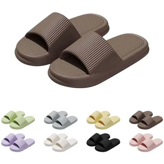 Generisch Badelatschen Damen Herren Badeschuhe mit Dicker Sohle Cozislides Original Slippers Unisex Pantoletten Schlappen Badeschlappe Weiche Rutschfest Hausschuhe Sommer Flip Flops Indoor/Outdoor - 44 EU