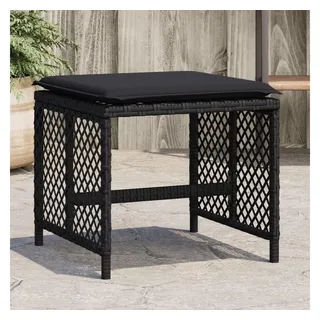 vidaXL Gartenhocker mit Kissen 41 x 41 x 36 cm schwarz 4 St.