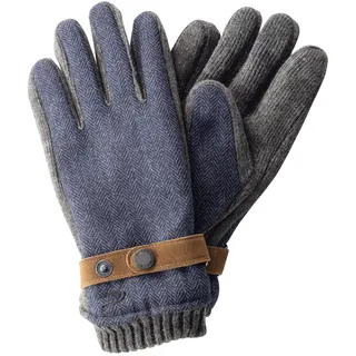 camel active Herren Handschuhe mit Lederriemen in Wolloptik Blau menswear-XXL - XXL