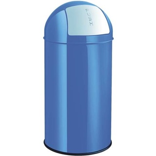 Abfallbehälter 50l mit Push-Deckel und Gummibodenring blau