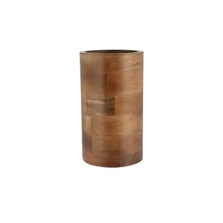 Deko Vase , holzfarben , Holz , Maße (cm): H: 23  Ø: 13