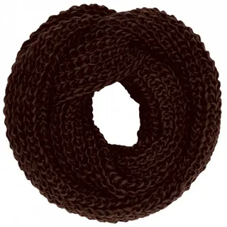 Caspar Loop SC242 klassischer Damen Grobstrick Loop Schlauchschal braun