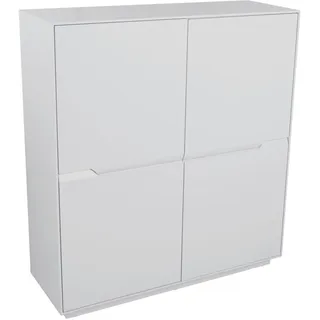 Xora Highboard, Hellgrau, Holzwerkstoff, 7 Fächer, 113x125x40 cm, Typenauswahl, stehend, Wohnzimmer, Kommoden & Sideboards, Highboards